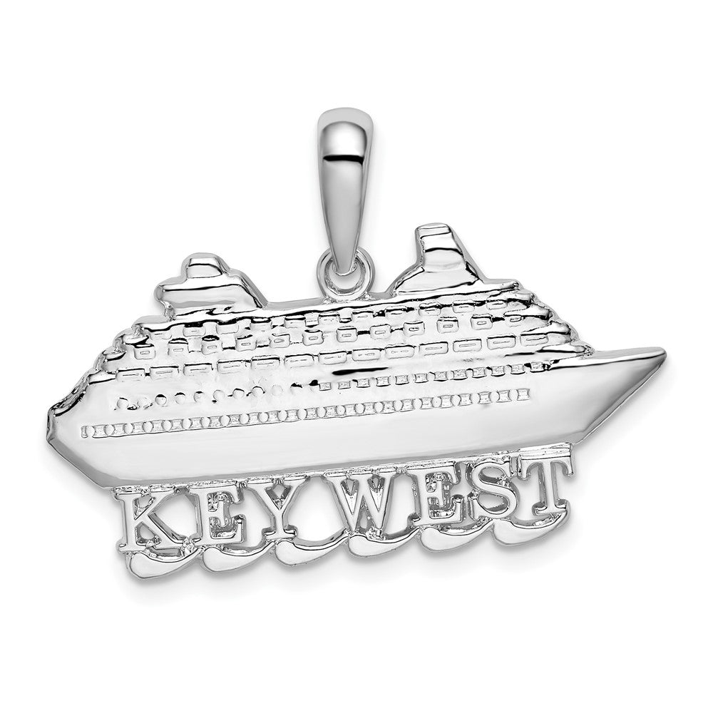 Sterling Silver Polished Key West Cruise Ship Pendant
