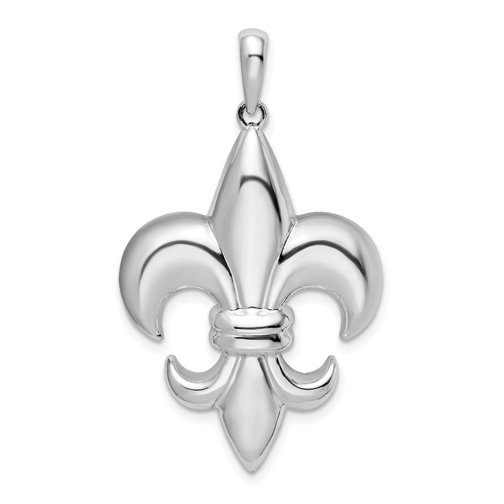 Sterling Silver Polished Large Fleur de Lis Pendant