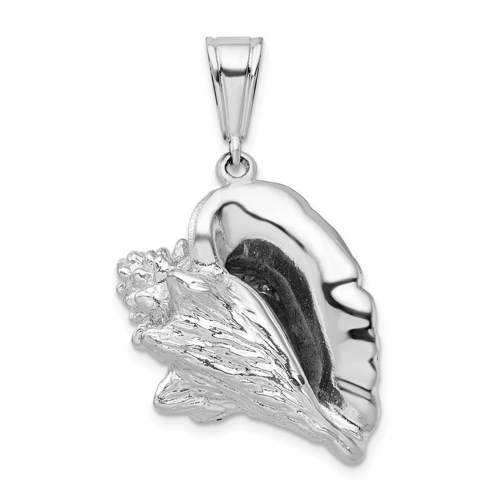 Sterling Silver Polished 3D Conch Shell Pendant