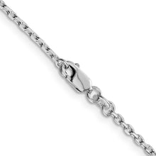 Load image into Gallery viewer, Sterling Silver Rhodium-plated 2mm Beveled Oval Cable Chain
