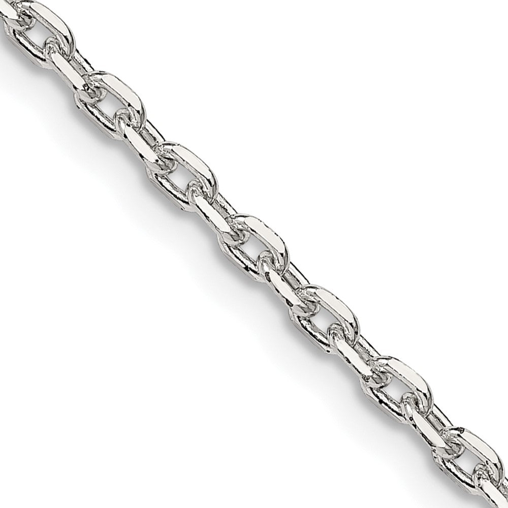 Sterling Silver 2.75mm Beveled Oval Cable Chain w/4in ext.