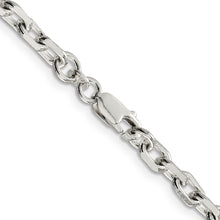 Load image into Gallery viewer, Sterling Silver 4.9mm Beveled Oval Cable Chain

