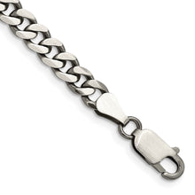 Load image into Gallery viewer, Sterling Silver Antiqued 6mm Curb Chain
