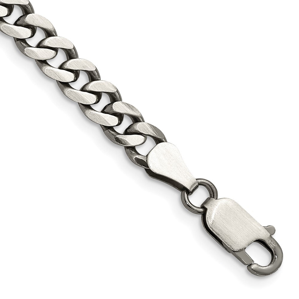 Sterling Silver Antiqued 6mm Curb Chain