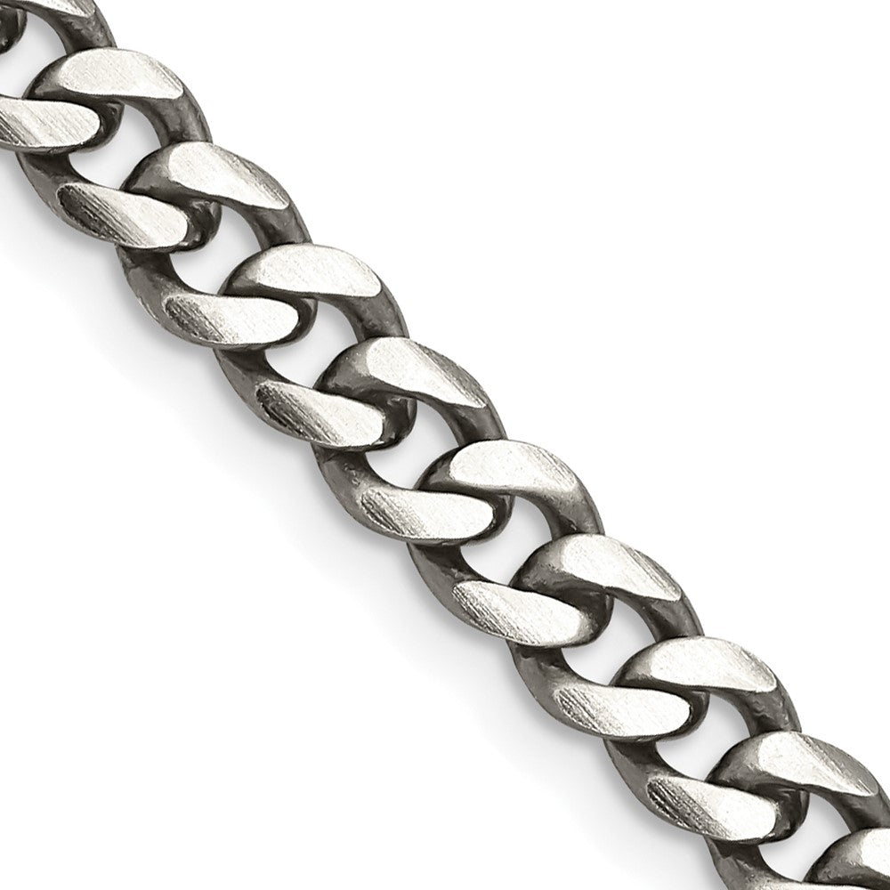 Sterling Silver Antiqued 6mm Curb Chain