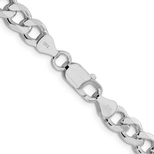 Load image into Gallery viewer, Sterling Silver Rhodium-plated 7.5mm Curb Chain
