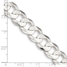 Load image into Gallery viewer, Sterling Silver 11.9mm Concave Beveled Curb Chain
