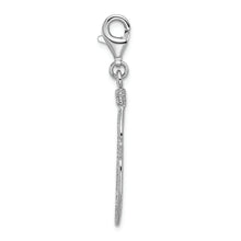 Load image into Gallery viewer, Sterling Silver Amore La Vita Rhodium-plated 3-D Polished Feather Charm
