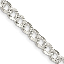 Load image into Gallery viewer, Sterling Silver 5.5mm Pave Curb Chain
