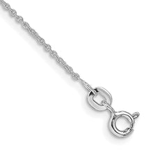 Load image into Gallery viewer, Sterling Silver Rhodium-plated 1mm Cable Chain Anklet
