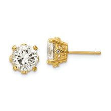 Load image into Gallery viewer, Sterling Silver Cheryl M Gold-plated Fancy CZ Stud Post Earrings
