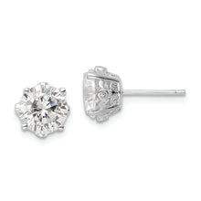 Load image into Gallery viewer, Sterling Silver Cheryl M Rhodium-plated Fancy CZ Stud Post Earrings
