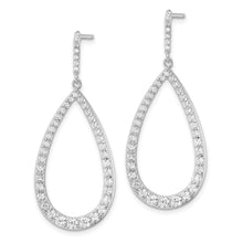 Load image into Gallery viewer, Sterling Silver Cheryl M Rhodium-plated CZ Open Pear Shape Drop Earrings
