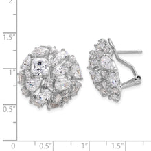 Load image into Gallery viewer, Sterling Silver Cheryl M Rhod-pl CZ Multi-stone Cluster Dome Earrings
