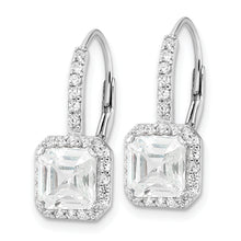 Load image into Gallery viewer, Sterling Silver Cheryl M Rhodium-plated CZ Leverback Earrings
