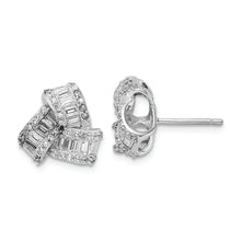 Load image into Gallery viewer, Sterling Silver Cheryl M Rh-p CZ Baguette Shaped Love Knot Earrings
