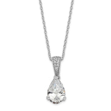 Load image into Gallery viewer, Sterling Silver Cheryl M Rh-p Fancy CZ Bale Pear Pendant Necklace
