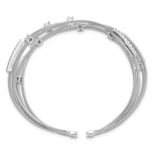 Load image into Gallery viewer, Sterling Silver Cheryl M Rhodium-plated Flexible CZ Bangle
