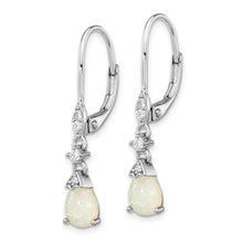 Load image into Gallery viewer, Sterling Silver Cheryl M Rh-p Created Opal CZ Leverback Earrings
