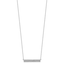 Load image into Gallery viewer, Sterling Silver Cheryl M Rhodium-plated CZ Bar with 1.5in ext. Necklace
