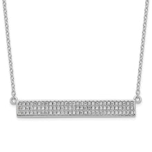 Load image into Gallery viewer, Sterling Silver Cheryl M Rhodium-plated CZ Bar with 1.5in ext. Necklace
