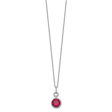 Load image into Gallery viewer, Sterling Silver Cheryl M Rhodium-plated Lab Created Ruby And CZ Necklace
