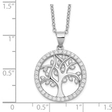 Load image into Gallery viewer, Sterling Silver Cheryl M Rhodium-plated Tree of Life CZ Necklace
