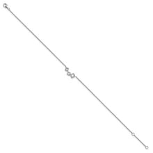 Load image into Gallery viewer, Sterling Silver Cheryl M Rh-p Fancy Geometric CZ with 1in ext Anklet
