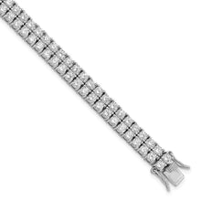 Load image into Gallery viewer, Sterling Silver Cheryl M Rhodium-plated CZ Tennis Bracelet
