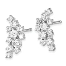 Load image into Gallery viewer, Sterling Silver Cheryl M Rhodium-plated CZ Cluster Post Earrings
