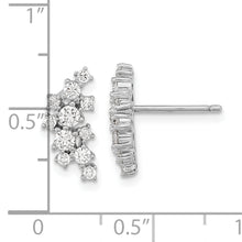 Load image into Gallery viewer, Sterling Silver Cheryl M Rhodium-plated CZ Cluster Post Earrings

