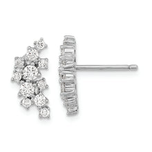 Load image into Gallery viewer, Sterling Silver Cheryl M Rhodium-plated CZ Cluster Post Earrings
