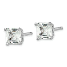 Load image into Gallery viewer, Sterling Silver Cheryl M Rhodium-plated 5MM CZ Square Post Earrings
