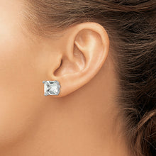 Load image into Gallery viewer, Sterling Silver Cheryl M Rhodium-plated 5MM CZ Square Post Earrings
