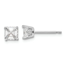 Load image into Gallery viewer, Sterling Silver Cheryl M Rhodium-plated 5MM CZ Square Post Earrings
