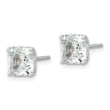 Load image into Gallery viewer, Sterling Silver Cheryl M Rhodium-plated 7MM Square CZ Post Earrings
