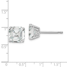 Load image into Gallery viewer, Sterling Silver Cheryl M Rhodium-plated 7MM Square CZ Post Earrings
