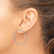 Load image into Gallery viewer, Sterling Silver Cheryl M Rhodium-plated CZ Post Hoop Earrings
