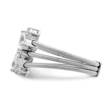 Load image into Gallery viewer, Sterling Silver Cheryl M Rhodium-plated Fancy CZ Textured Ring
