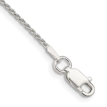 Load image into Gallery viewer, Sterling Silver 1.1mm Diamond-cut Rope Chain Anklet
