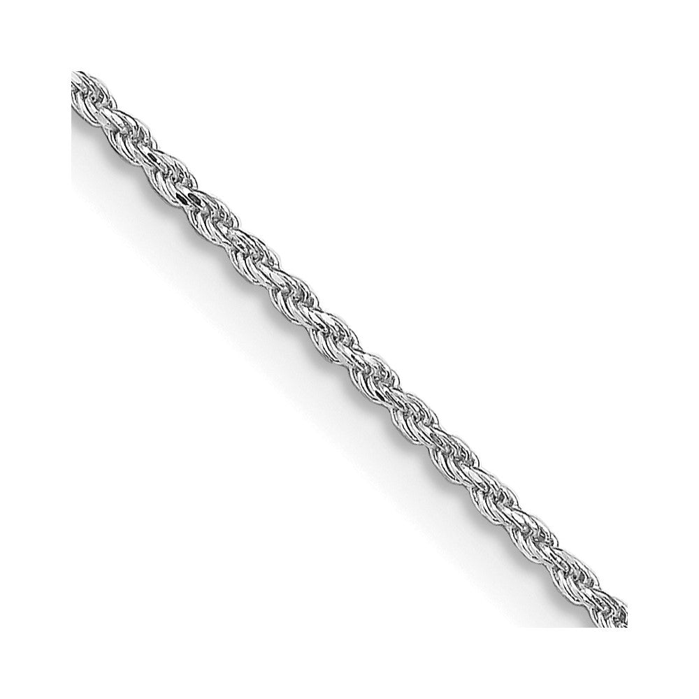 Sterling Silver Rhodium-plated 1.1mm Diamond-cut Rope Chain w/2in ext.