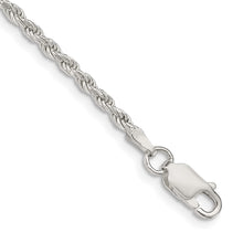 Load image into Gallery viewer, Sterling Silver 2.25mm Diamond-cut Rope Chain Anklet
