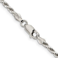 Load image into Gallery viewer, Sterling Silver 2.5mm Diamond-cut Rope Chain
