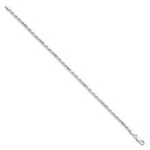 Load image into Gallery viewer, Sterling Silver 2.5mm Diamond-cut Rope Chain Anklet
