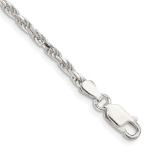 Load image into Gallery viewer, Sterling Silver 2.5mm Diamond-cut Rope Chain Anklet
