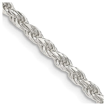 Load image into Gallery viewer, Sterling Silver 2.75mm Diamond-cut Rope Chain w/2in ext.
