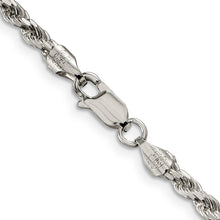 Load image into Gallery viewer, Sterling Silver 3mm Diamond-cut Rope Chain
