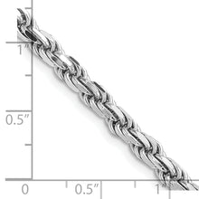 Load image into Gallery viewer, Sterling Silver Rhodium-plated 4.75mm Diamond-cut Rope Chain
