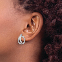 Load image into Gallery viewer, Sterling Silver Platinum-Plated Diamond Mystique Post Earrings
