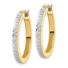 Load image into Gallery viewer, Sterling Silver Gold-plated Diamond Mystique Hoop Earrings
